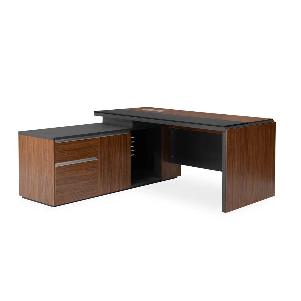CMAS & Home Furniture-Afton 2 Executive Desk, Leroy Office Chair & Arto 4 Storage Cabinet