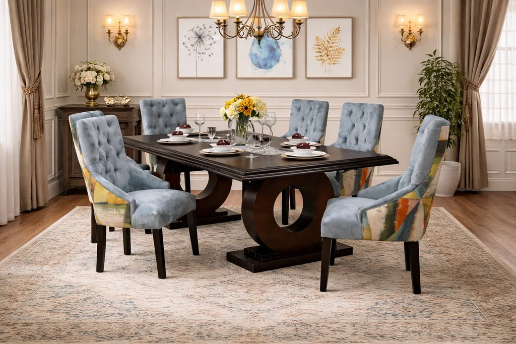 Ashly Dining table with 6 chairs – Locally made