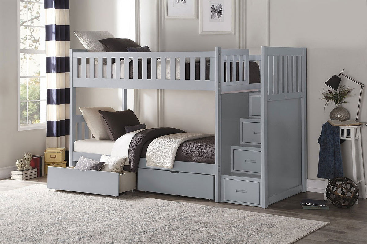 Orion Bunk Bedroom Set w/ Reversible Step Storage