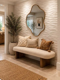 Wallpaper, Mirror and Ottoman Set
