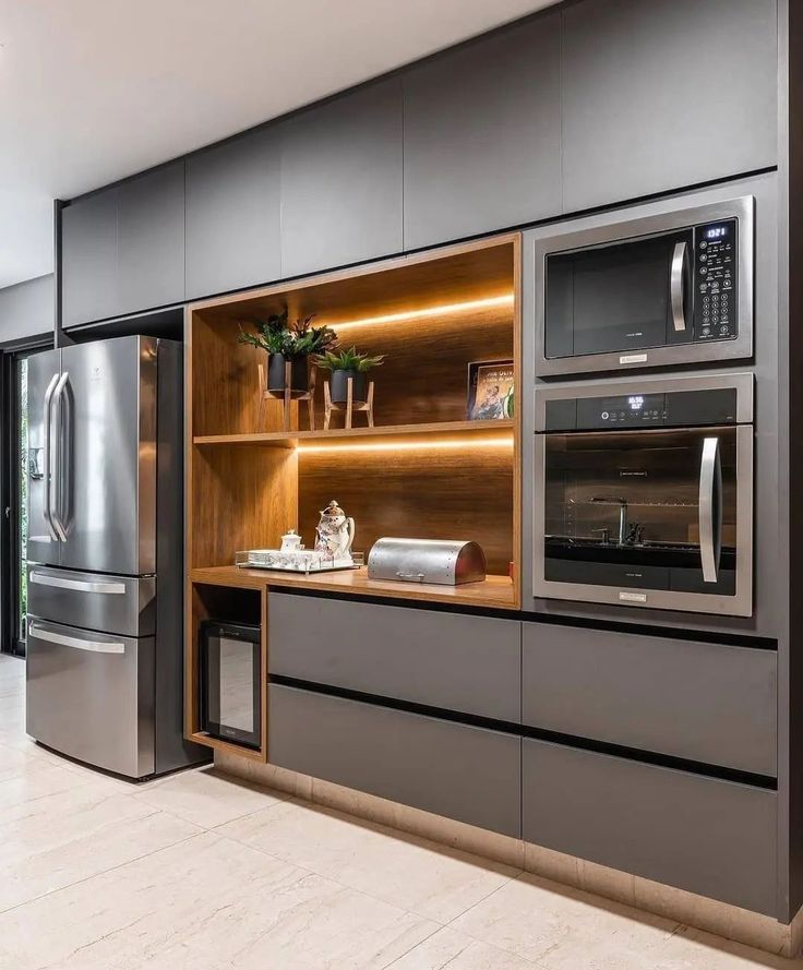 Sleek Modern Kitchen Cabinet Set