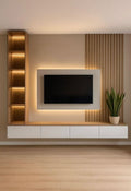 Minimalist floating TV Unit and wall panel set