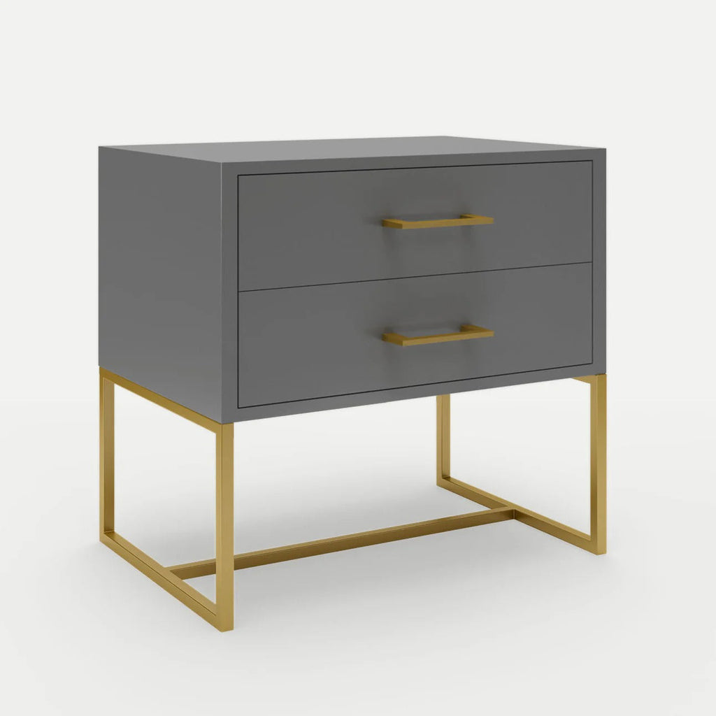 Bedside Pedestal Lilo Satin-Dark Grey